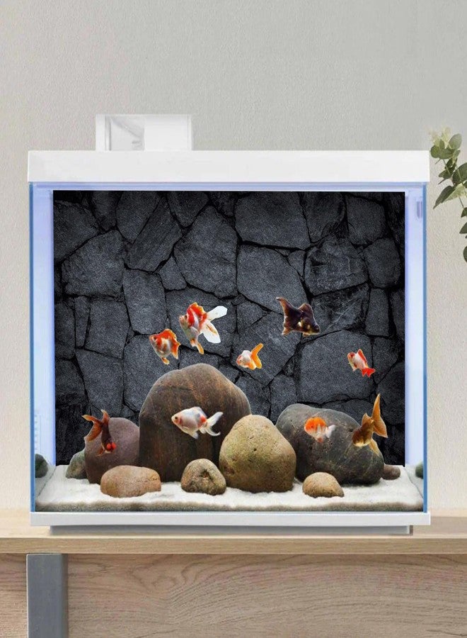 AWERT 48x24 inches Dark Grey Rock Aquarium Background Stone Fish Tank Background Rocky Terrarium Background Polyester Background - Image 4